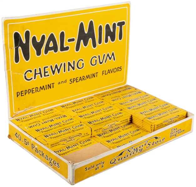  Nyal-Mint Chewing Gum in Original Box. Neaerly full box (33...