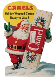  Camel Cigarettes Cardboard Standee with Santa Claus. [Winst...