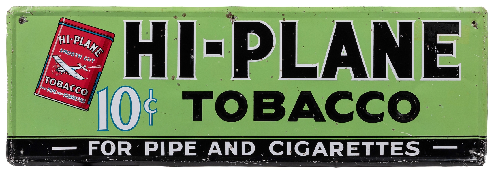  Hi-Plane 10 Cent Tobacco Tin Sign. Single-sided horizontal ...