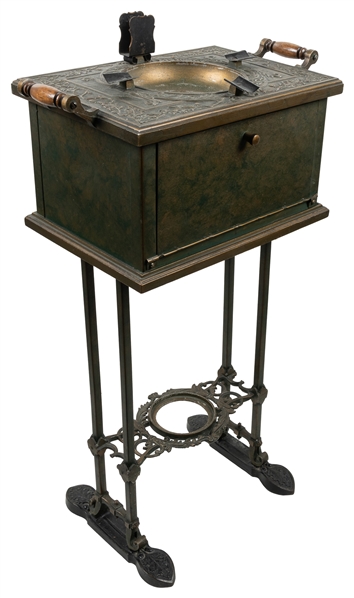  Ornate Smoking Stand. Metal body with decorative top design...