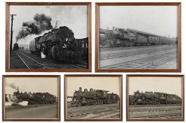  Group of 5 Railroad Locomotive Photographs. Includes (3) Bo...