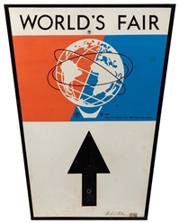  New York Worlds Fair 1964 Metal Sign. Single sided sheet m...