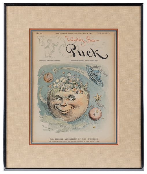  Worlds Fair Puck No. 12 Framed Magazine Cover. Chicago: Ke...