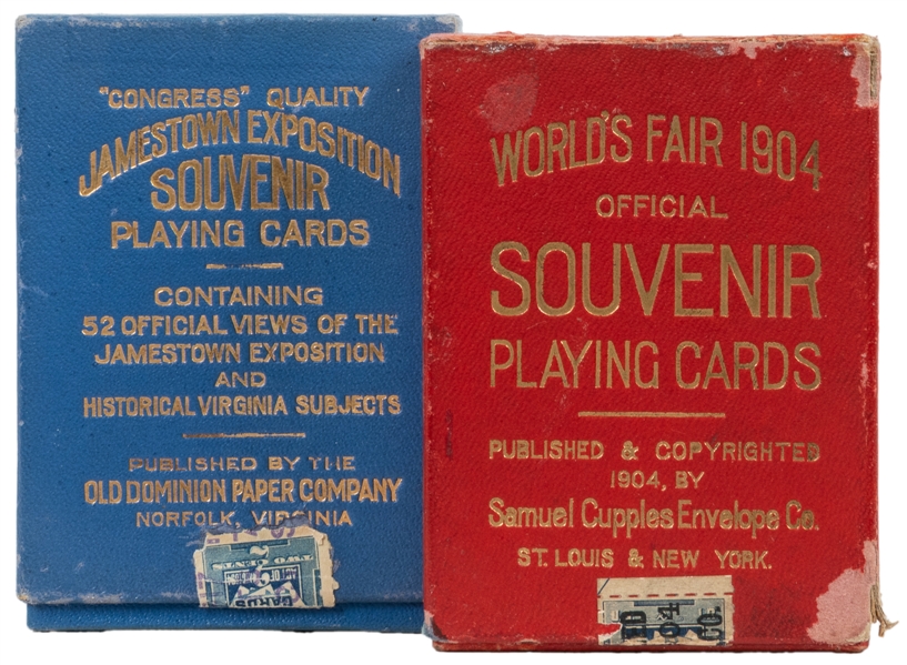  Two Worlds Fair / Exposition Souvenir Playing Card Decks. ...