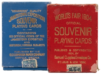  Two World's Fair / Exposition Souvenir Playing Card Decks. ...