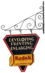 Kodak Verichrome Film Double-Sided Hanging Porcelain Sign w...