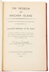  [CANADA]. STEFANSSON, Vilhjalmur (1879-1962). The Problem o...