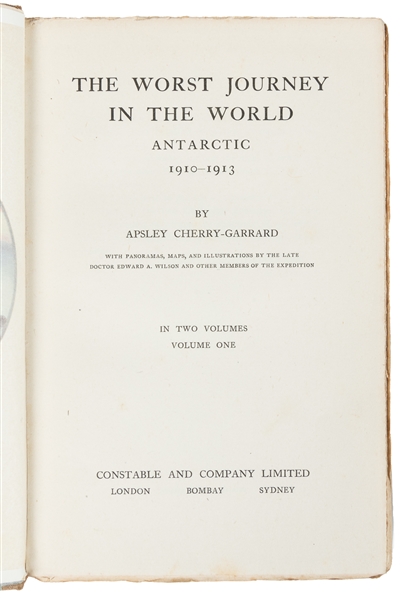  CHERRY-GARRARD, Apsley (1886-1959). The Worst Journey in th...