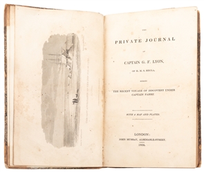  LYON, Captain George Francis (1796-1832). The Private Journ...