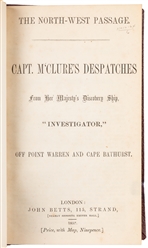  M'CLURE, Sir Robert John Le Mesurier (1807-1873). The North...