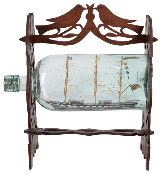  [MODEL - SHIP IN A BOTTLE]. “Annie Hughes" Three-Masted Sch...
