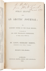  OSBORN, Sherard, Lieut. (1822-1875). Stray Leaves from an A...