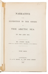  RAE, John (1813-1893). Narrative of an Expedition to the Sh...