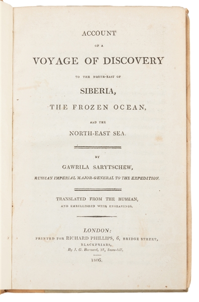  SARYTSCHEW, Gawrila (1763-1831). Account of a Voyage of Dis...