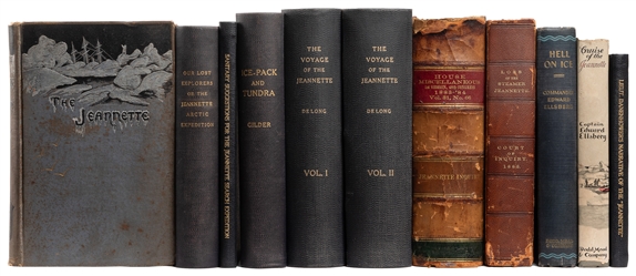  [THE STEAMER “JEANNETTE]. Group of 10 Titles in 11 Volumes...