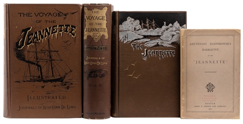  [THE STEAMER “JEANNETTE]. Trio of Titles About the Loss of...