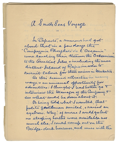  [MANUSCRIPT]. MACDONALD, William Alister (1860-1956). Autog...