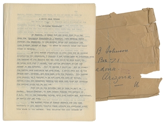  [MANUSCRIPT]. MACDONALD, William Alister (1860-1956). Autog...