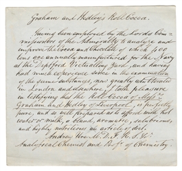  [BRITISH TRADE]. URE, Andrew (1778-1857). Autograph Letter ...
