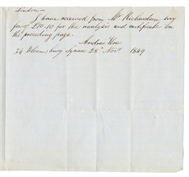  [BRITISH TRADE]. URE, Andrew (1778-1857). Autograph Letter ...
