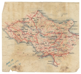  [MANUSCRIPT MAPS]. [WORLD WAR II]. Group of 5 Hand-Drawn Ma...