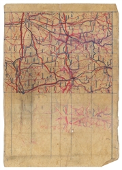  [MANUSCRIPT MAPS]. [WORLD WAR II]. Group of 5 Hand-Drawn Ma...
