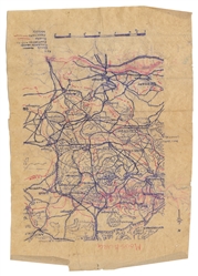 [MANUSCRIPT MAPS]. [WORLD WAR II]. Group of 5 Hand-Drawn Ma...