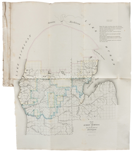  [MAPS]. [MICHIGAN, FLORIDA, LOUISIANA, etc.] 10 Folding Han...