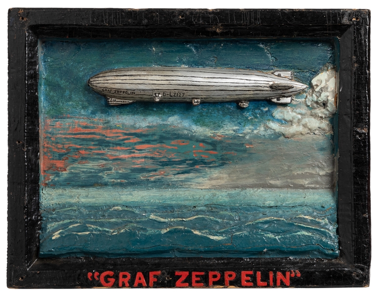  [AVIATION]. Hand-Carved and Painted Sculpture of the “Graf ...