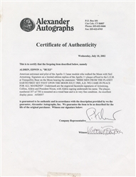  [NASA MEMORABILIA]. [ALDRIN, Edwin E. (“Buzz, b. 1930), as...