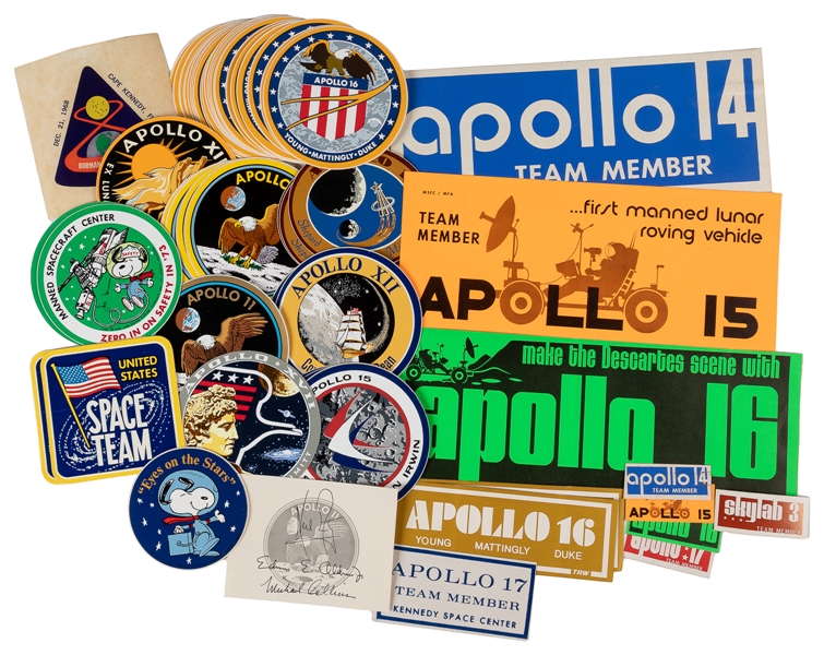  [NASA MEMORABILIA]. Group of Nearly 75 NASA Stickers Commem...