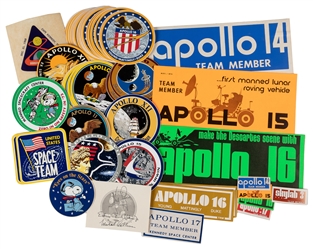  [NASA MEMORABILIA]. Group of Nearly 75 NASA Stickers Commem...