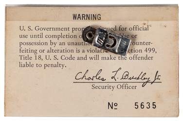  [NASA MEMORABILIA]. Official Apollo-Soyuz Press Pass and 2 ...