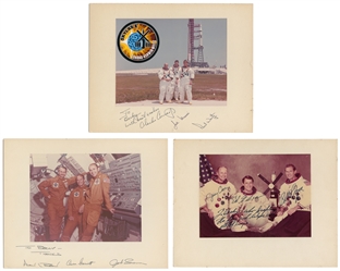  [NASA MEMORABILIA]. Group of 3 Photos of Skylab Astronauts,...