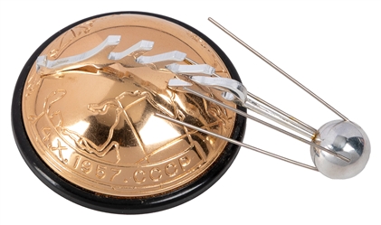  [SOVIET SPACE PROGRAM]. Group of 2 Sputnik-Related Souvenir...