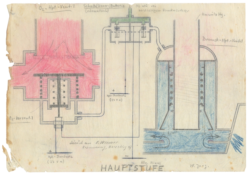  [WORLD WAR II/COLD WAR ERA GERMAN ROCKETRY]. JUNG, W. and W...
