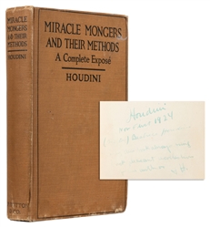  HOUDINI, Harry (Erik Weisz, 1874 – 1926). Miracle Mongers a...