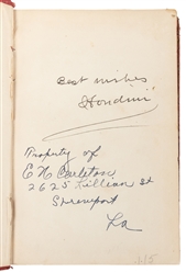  HOUDINI, Harry (Erik Weisz, 1874 – 1926), ed. Elliott's Las...