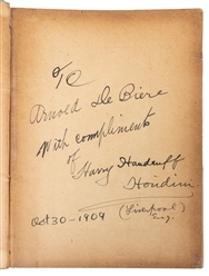  [HOUDINI, Harry (Erik Weisz, 1874 – 1926)]. The Conjurers' ...