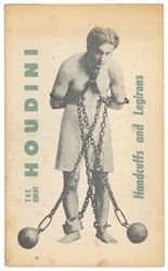  WRESCH, Dick. The Great Houdini Handcuffs and Leg Irons. N....