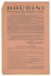  HOUDINI, Harry (Erik Weisz, 1874 – 1926). Houdini Challenge...
