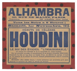  HOUDINI, Harry (Erik Weisz, 1874 – 1926). Alhambra Water To...