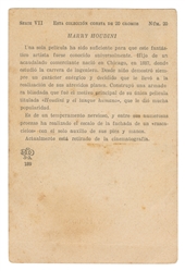  HOUDINI, Harry (Erik Weisz, 1874 – 1926). Spanish Houdini T...