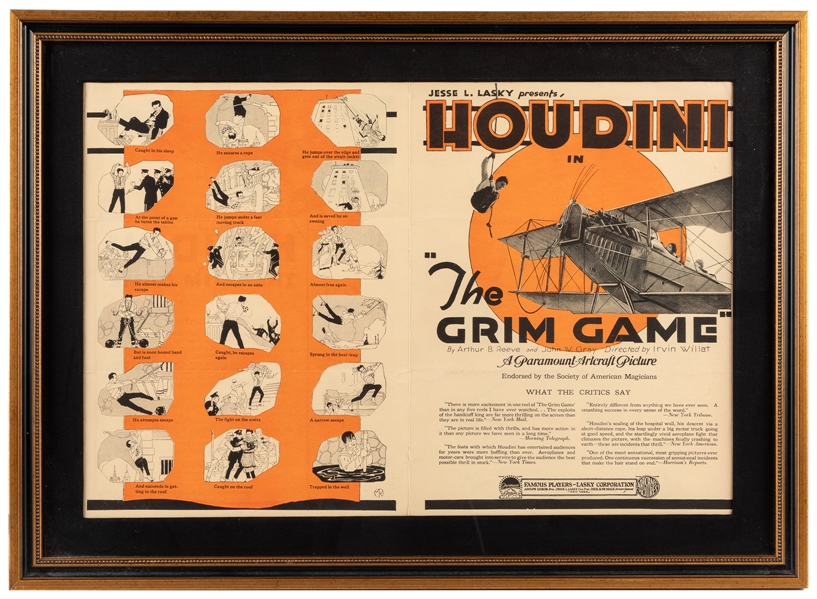  HOUDINI, Harry (Erik Weisz, 1874 – 1926). The Grim Game Pro...