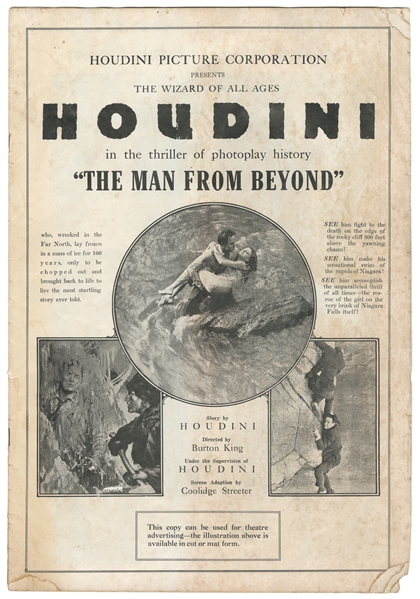  HOUDINI, Harry (Erik Weisz, 1874–1926). Man From Beyond Pre...