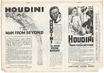  HOUDINI, Harry (Erik Weisz, 1874–1926). Man From Beyond Pre...