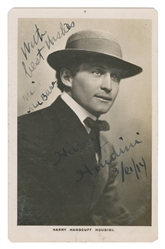  HOUDINI, Harry (Erik Weisz, 1874 – 1926). Autographed RPPC ...