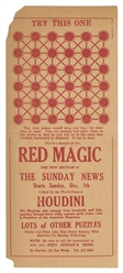  HOUDINI, Harry (Erik Weisz, 1874 – 1926). Red Magic Handbil...