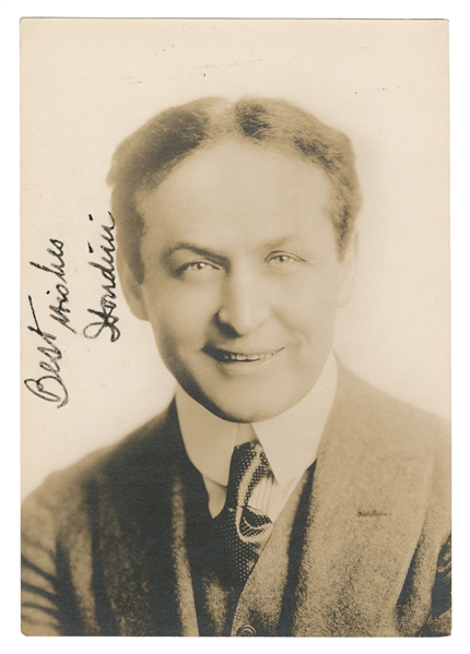  HOUDINI, Harry (Erik Weisz, 1874 – 1926). Signed Portrait o...