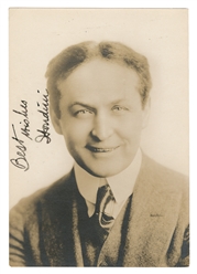  HOUDINI, Harry (Erik Weisz, 1874 – 1926). Signed Portrait o...